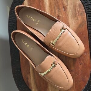 ALDO tan leather loafers